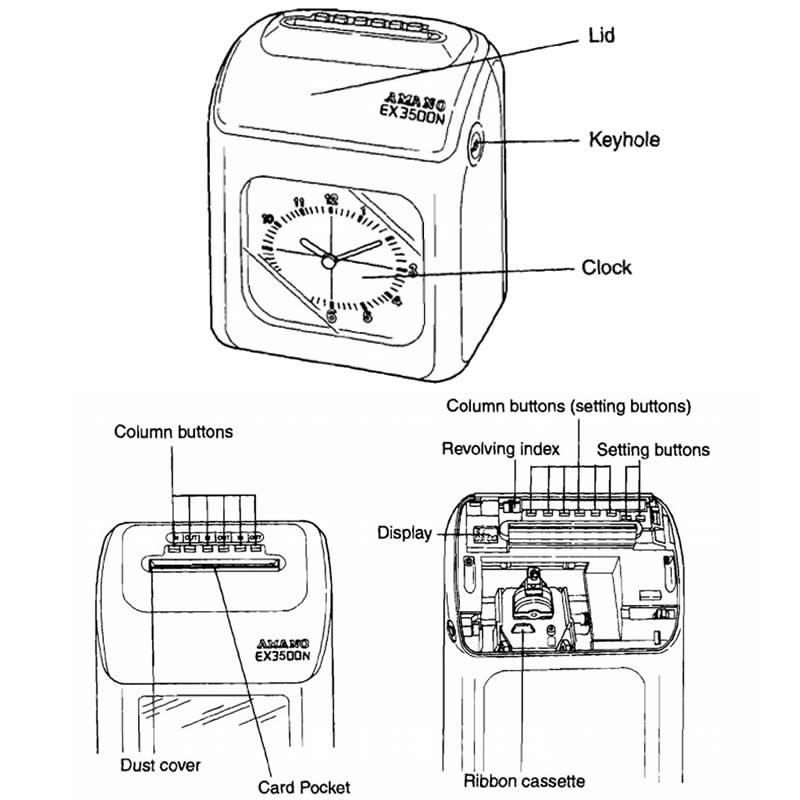 AMANO EX 3500N Clocking Machine